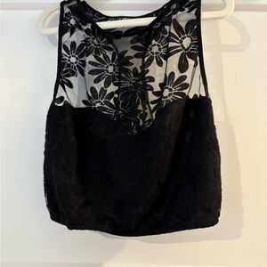 Floral Lace Black Bralette/Top